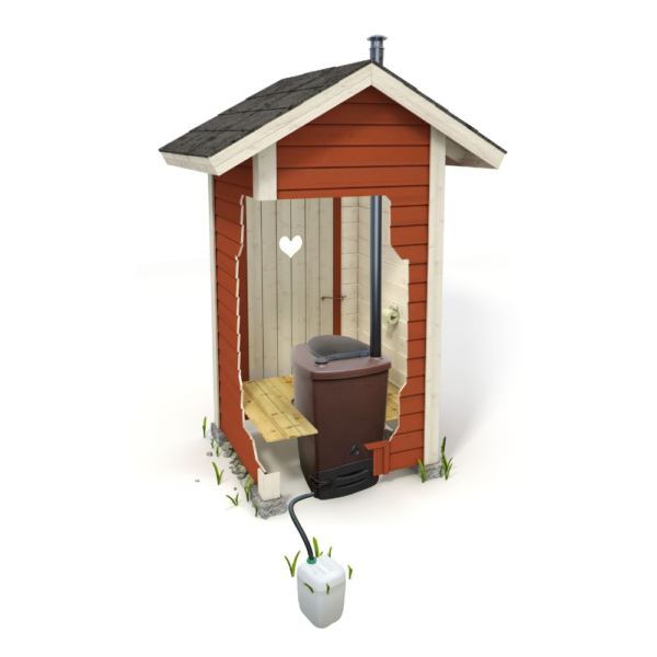 Canister installation to composting toilet